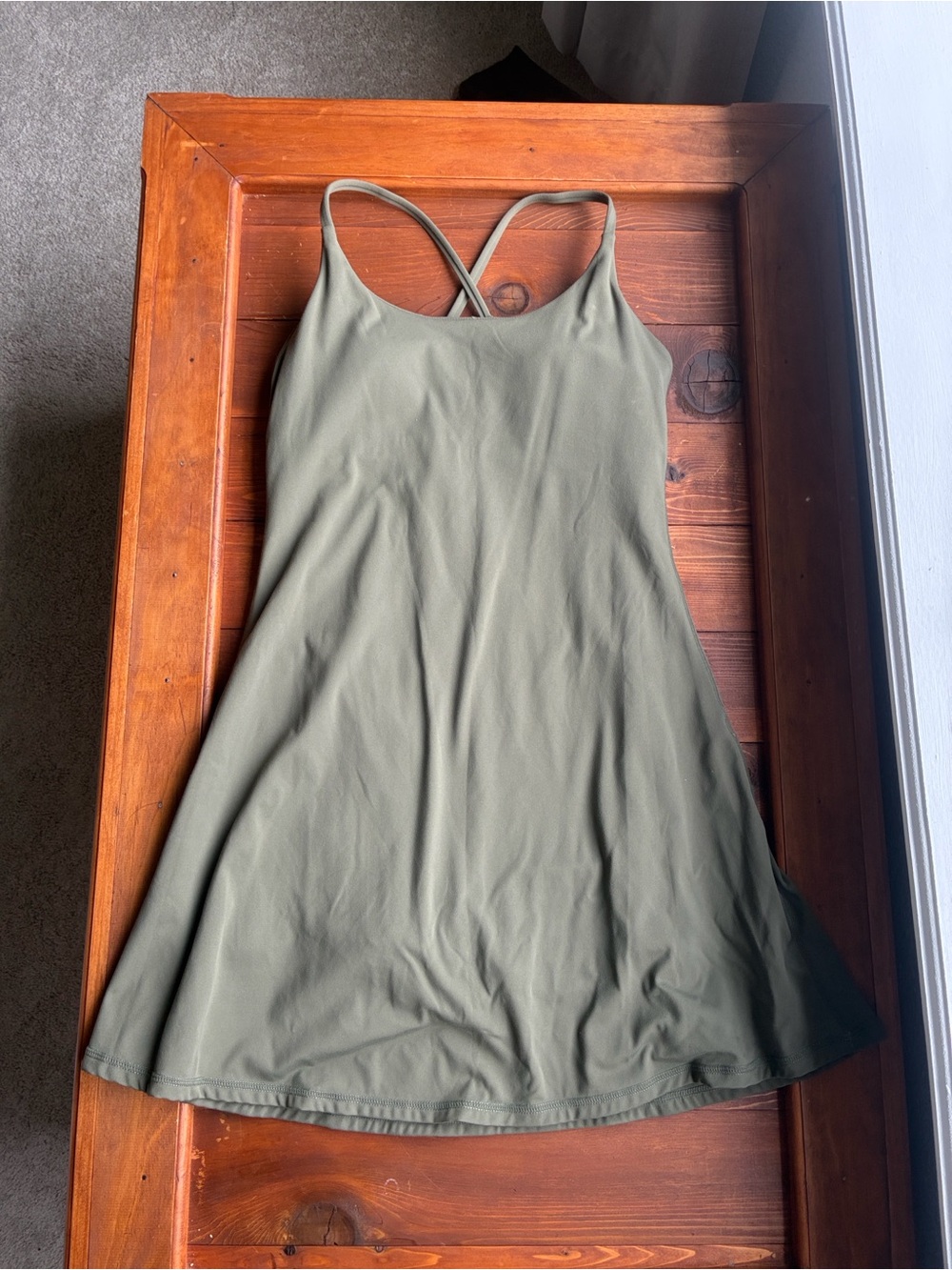 HALARA Olive Strappy A-Line Mini Dress